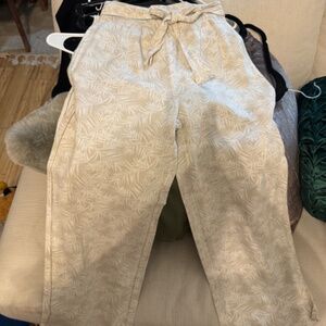 Fern leaf beach linen pants
